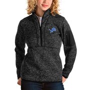 Add Detroit Lions Antigua Women's Fortune Half-Zip Pullover Jacket - Black To Your NFL Collection