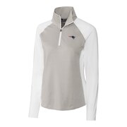 Add New England Patriots Cutter & Buck Women's Forge Tonal Stripe Half-Zip Pullover Jacket - White To Your NFL Collection