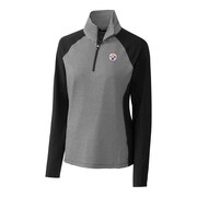 Add Pittsburgh Steelers Cutter & Buck Women's Forge Tonal Stripe Half-Zip Pullover Jacket - Black To Your NFL Collection