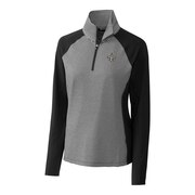 Add New Orleans Saints Cutter & Buck Women's Forge Tonal Stripe Half-Zip Pullover Jacket - Black To Your NFL Collection