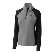 Add Carolina Panthers Cutter & Buck Women's Forge Tonal Stripe Half-Zip Pullover Jacket - Black To Your NFL Collection