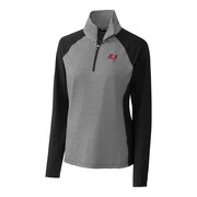 Add Tampa Bay Buccaneers Cutter & Buck Women's Forge Tonal Stripe Half-Zip Pullover Jacket - Black To Your NFL Collection