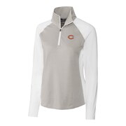 Add Chicago Bears Cutter & Buck Women's Forge Tonal Stripe Half-Zip Pullover Jacket - White To Your NFL Collection