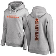 Add Cincinnati Bengals NFL Pro Line Women's Personalized Backer Pullover Hoodie - Ash To Your NFL Collection