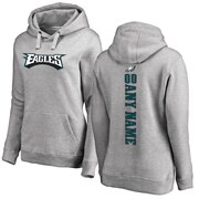 Add Philadelphia Eagles NFL Pro Line Women's Personalized Backer Pullover Hoodie - Ash To Your NFL Collection