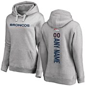 Add Denver Broncos NFL Pro Line Women's Personalized Backer Pullover Hoodie - Ash To Your NFL Collection