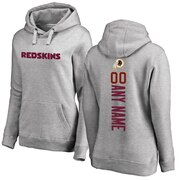 Add Washington Redskins NFL Pro Line Women's Personalized Backer Pullover Hoodie - Ash To Your NFL Collection