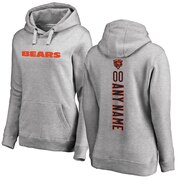 Add Chicago Bears NFL Pro Line Women's Personalized Backer Pullover Hoodie - Ash To Your NFL Collection