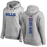 Add Buffalo Bills NFL Pro Line Women's Personalized Backer Pullover Hoodie - Ash To Your NFL Collection