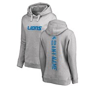 Add Detroit Lions Pro Line Women's Personalized Backer Pullover Hoodie - Ash To Your NFL Collection