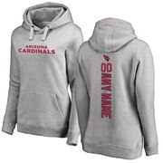 Add Arizona Cardinals NFL Pro Line Women's Personalized Backer Pullover Hoodie - Ash To Your NFL Collection