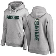 Add Green Bay Packers NFL Pro Line Women's Personalized Backer Pullover Hoodie - Ash To Your NFL Collection