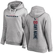 Add Houston Texans NFL Pro Line Women's Personalized Backer Pullover Hoodie - Ash To Your NFL Collection