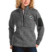 Order Miami Dolphins Antigua Women's Fortune Half-Zip Pullover Jacket - Charcoal at low prices.