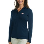 Add Denver Broncos Antigua Women's Exceed Long Sleeve Polo - Navy To Your NFL Collection