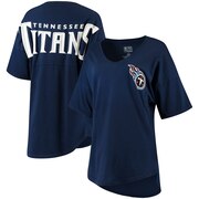 Add Tennessee Titans NFL Pro Line by Fanatics Branded Women's Spirit Jersey Goal Line V-Neck T-Shirt - Navy To Your NFL Collection