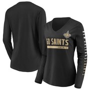 Add New Orleans Saints NFL Pro Line by Fanatics Branded Women's Team Slogan Long Sleeve V-Neck T-Shirt - Black To Your NFL Collection