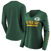 Add Green Bay Packers NFL Pro Line by Fanatics Branded Women's Team Slogan Long Sleeve V-Neck T-Shirt - Green To Your NFL Collection