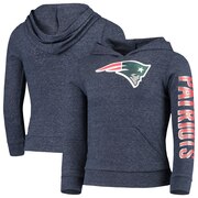 Add New England Patriots New Era Girls Youth Tri-Blend Pullover Hoodie - Heathered Navy To Your NFL Collection