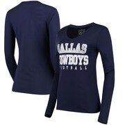 Add Dallas Cowboys Women's Practice Glitter Long Sleeve T-Shirt - Navy To Your NFL Collection