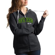 Add Seattle Seahawks Antigua Women's Victory Full-Zip Hoodie - Charcoal To Your NFL Collection