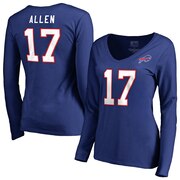 Add Josh Allen Buffalo Bills NFL Pro Line by Fanatics Branded Women's Team Authentic Stack Name & Number Long Sleeve V-Neck T-Shirt - Royal To Your NFL Collection