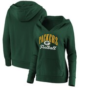 Add Green Bay Packers NFL Pro Line by Fanatics Branded Women's Team Victory Script Crossover Pullover Hoodie - Green To Your NFL Collection