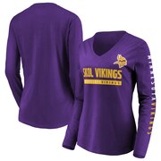 Add Minnesota Vikings NFL Pro Line by Fanatics Branded Women's Team Slogan Long Sleeve V-Neck T-Shirt - Purple To Your NFL Collection