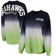 Add Seattle Seahawks NFL Pro Line by Fanatics Branded Women's Spirit Jersey Long Sleeve T-Shirt - College Navy/Neon Green To Your NFL Collection