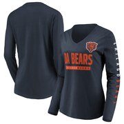 Add Chicago Bears NFL Pro Line by Fanatics Branded Women's Team Slogan Long Sleeve V-Neck T-Shirt - Navy To Your NFL Collection