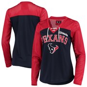 Add Houston Texans G-III 4Her by Carl Banks Women's Laces Out Long Sleeve T-Shirt - Red/Navy To Your NFL Collection