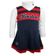 Add Houston Texans Toddler Girls Jumper Turtleneck Cheer Dress - Navy Blue/White To Your NFL Collection