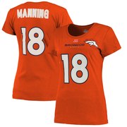 Add Peyton Manning Denver Broncos Majestic Women's Fair Catch V Name & Number T-Shirt - Orange To Your NFL Collection