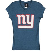 New York Giants 5th & Ocean by New Era Girls Youth Basic Logo Tri-Blend V-Neck T-Shirt - Royal Blue