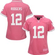 Order Aaron Rodgers Green Bay Packers Girls Youth Bubble Gum Jersey - Pink at low prices.