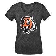 Cincinnati Bengals 5th & Ocean by New Era Girls Youth Basic Logo Tri-Blend V-Neck T-Shirt - Black