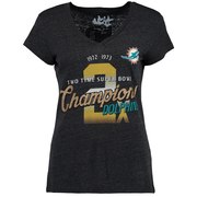 Add Miami Dolphins Touch by Alyssa Milano Women's On the Fifty 2-Time Super Bowl Champions Glitter T-Shirt - Black To Your NFL Collection