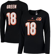 Add AJ Green Cincinnati Bengals Majestic Women's Fair Catch V Name and Number Long Sleeve T-Shirt - Black To Your NFL Collection