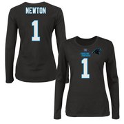 Add Cam Newton Carolina Panthers Majestic Women's Fair Catch Long Sleeve Name & Number T-Shirt - Black To Your NFL Collection