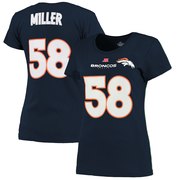 Add Von Miller Denver Broncos Majestic Women's Fair Catch V Name & Number T-Shirt - Navy Blue To Your NFL Collection