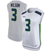 Add Russell Wilson Seattle Seahawks Nike Women's Player Name & Number Sleeveless Top - White To Your NFL Collection