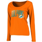 Add Miami Dolphins NFL Pro Line Women's Plus Size Sheridan Scoop Neck Long Sleeve T-Shirt - Orange To Your NFL Collection