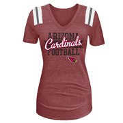 Add Arizona Cardinals 5th & Ocean by New Era Women's 4th Quarter Glitter Tri-Blend V-Neck T-Shirt - Cardinal To Your NFL Collection