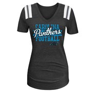 Add Carolina Panthers 5th & Ocean by New Era Women's 4th Quarter Glitter Tri-Blend V-Neck T-Shirt - Black To Your NFL Collection