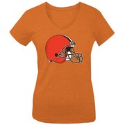 Cleveland Browns 5th & Ocean by New Era Girls Youth Basic Logo Tri-Blend V-Neck T-Shirt - Orange