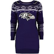 Add Baltimore Ravens Klew Women's Big Logo Ugly Sweater Dress - Purple To Your NFL Collection