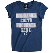 Indianapolis Colts 5th & Ocean by New Era Girls Youth Football Girl Tri-Blend V-Neck T-Shirt - Royal