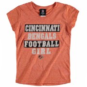 Cincinnati Bengals 5th & Ocean by New Era Girls Youth Football Girl Tri-Blend V-Neck T-Shirt - Orange
