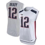 Add Tom Brady New England Patriots Nike Women's Player Name & Number Sleeveless Top - White To Your NFL Collection