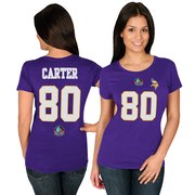 Add Cris Carter Minnesota Vikings Majestic Women's Hall of Fame Fair Catch V T-Shirt - Purple To Your NFL Collection